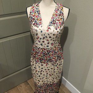 Maggy London Floral Dress Women’s Size 12P V Neck Sleeveless